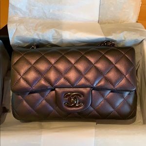 Rare Chanel Mini Rectangular Purple Metallic
